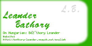 leander bathory business card